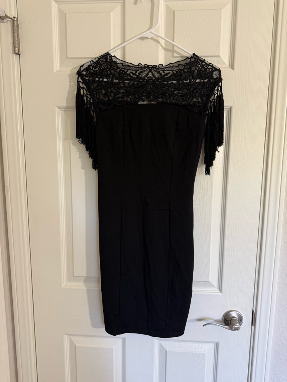 Vero Moda women’s Black bodycon dress with tassel shoulder straps